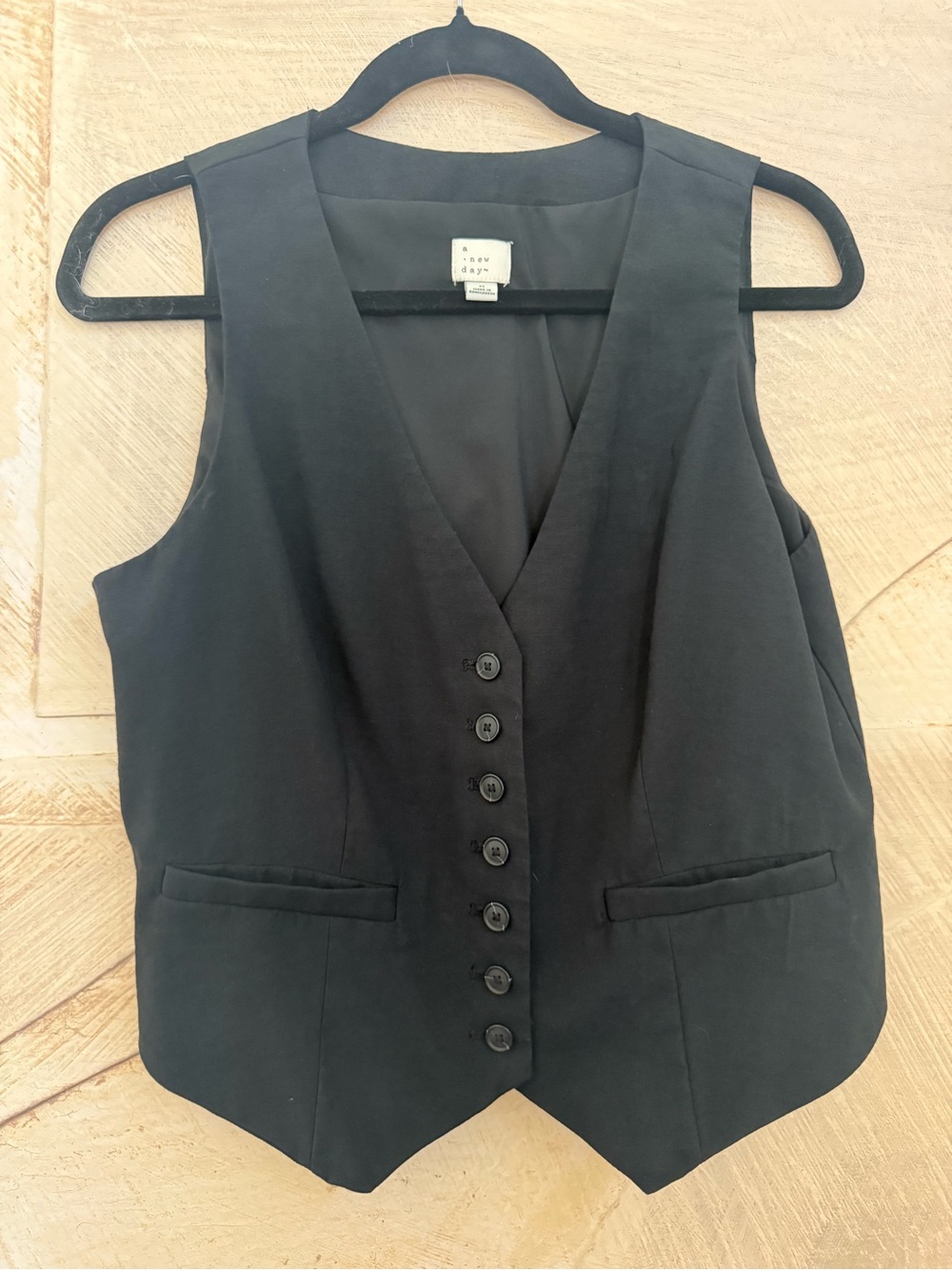 a new day Black Sleeveless Tailored Vest